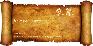 Vicze Martin névjegykártya
